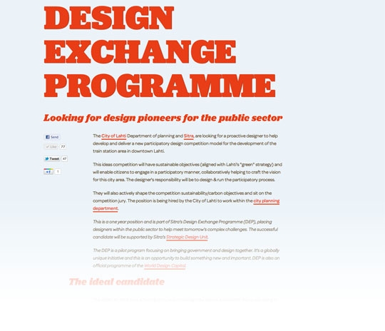 The <a href="http://insidejob.fi">Design Exchange Programme</a> was announced in December and is now off to a promising start