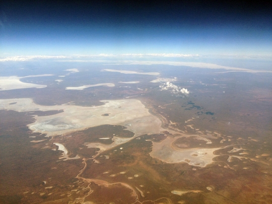 Flying over Lake Eyre, northerly out of Adelaide.